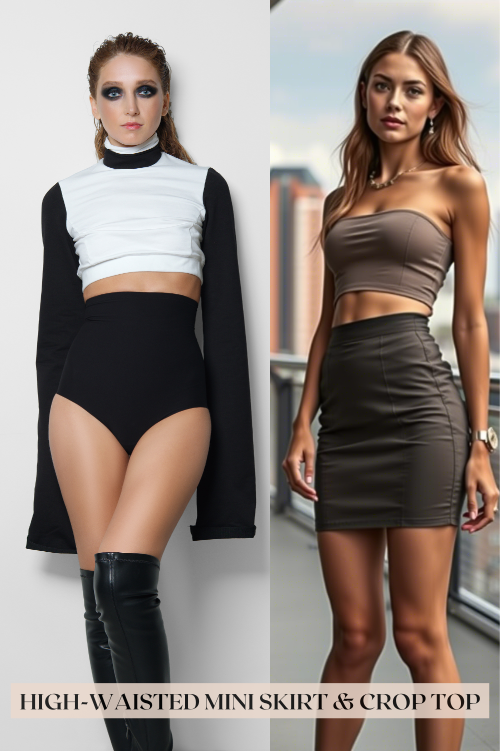 High-Waisted Mini Skirt & Crop Top