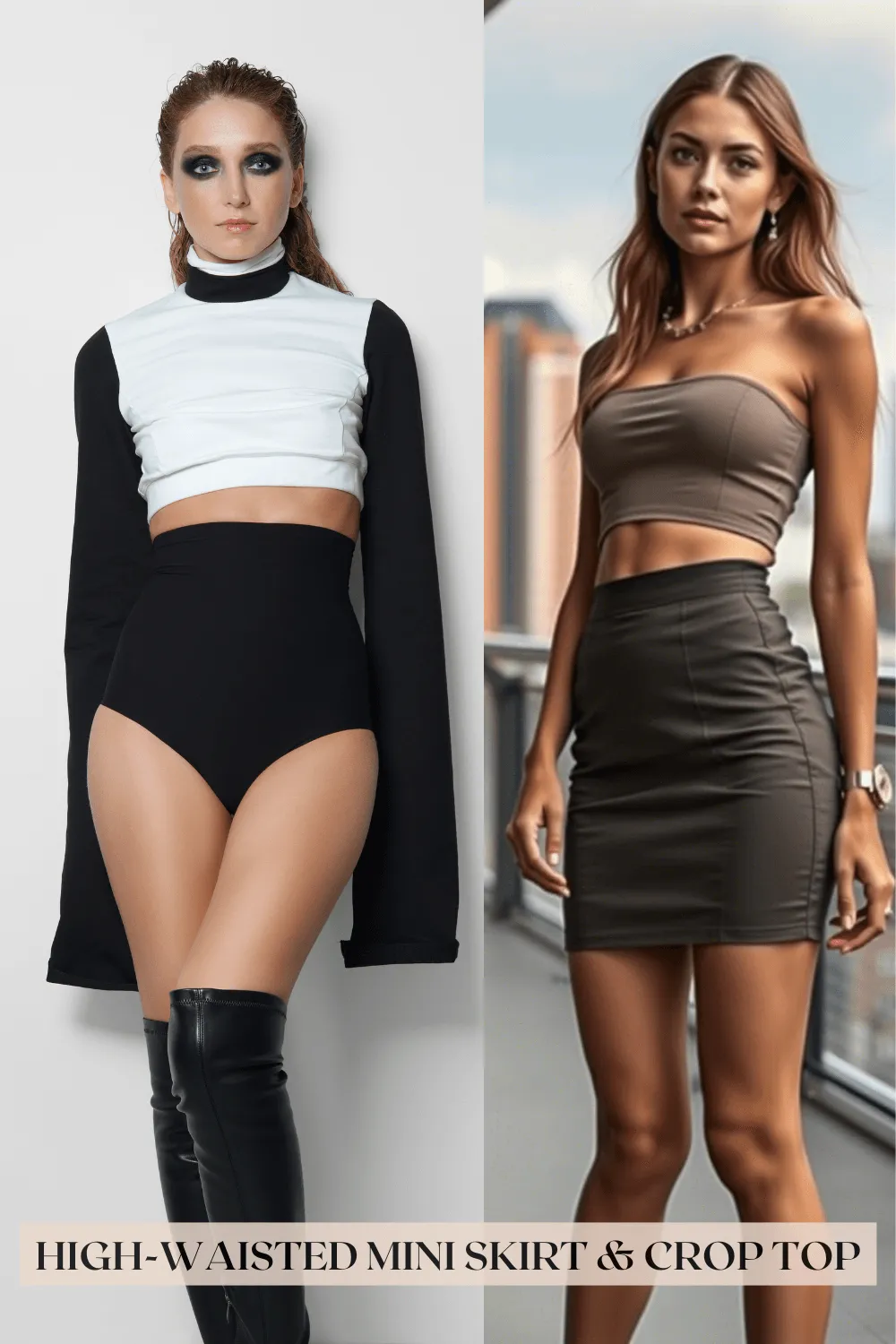 High-Waisted Mini Skirt & Crop Top
