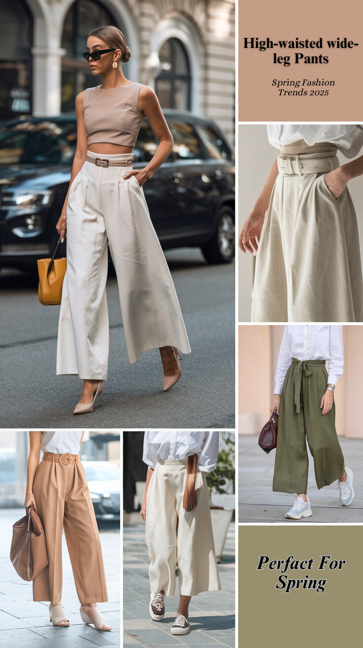 High-waisted wide-leg Pants