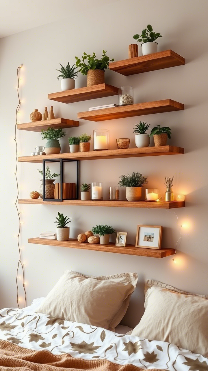 Floating Shelves with Decor