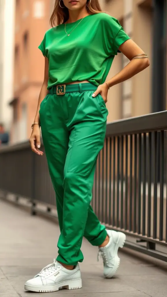 Head-to-Toe Green Monochrome
